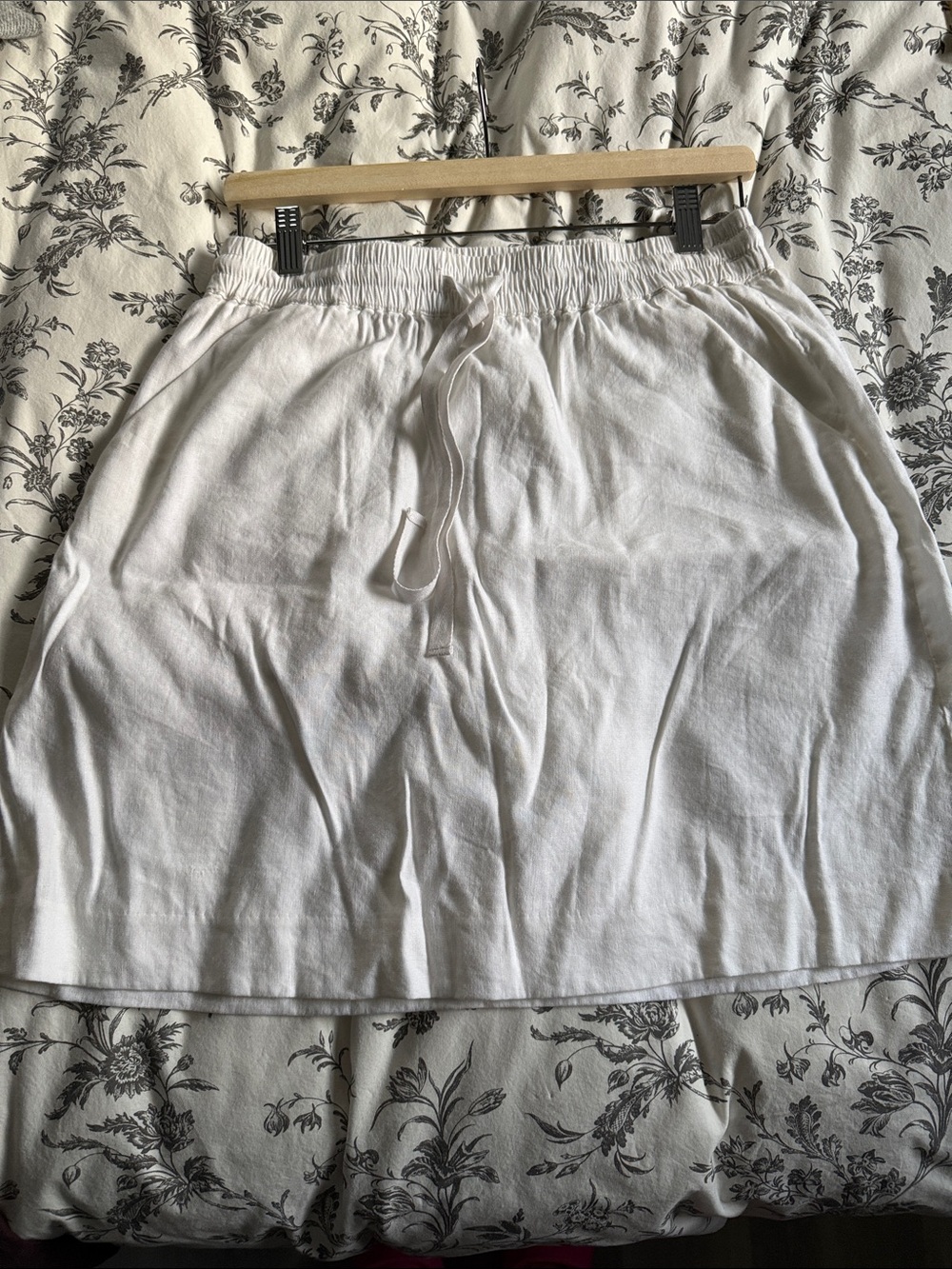 Linen Drawstring Skirt with pockets